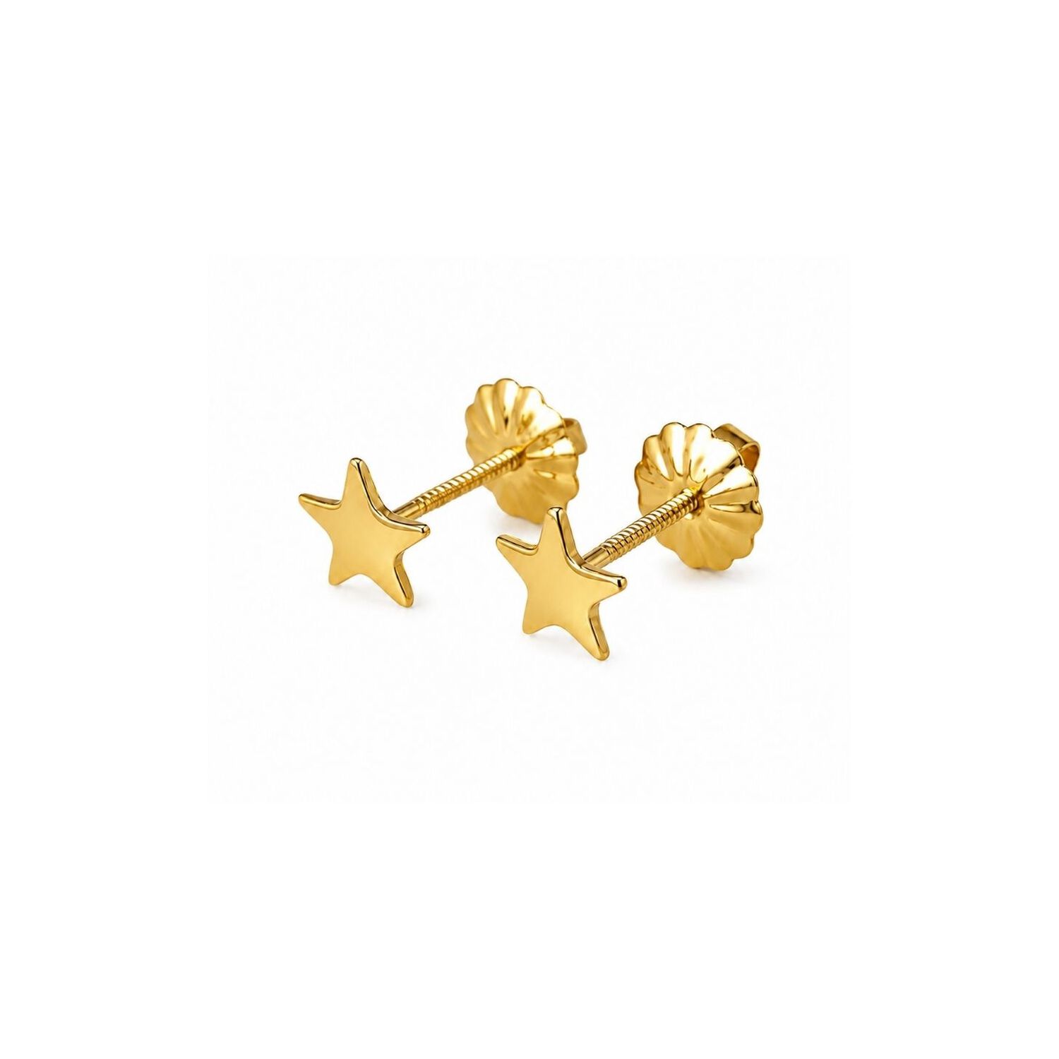 Aros Estrella 5mm Oro 18k 0.80gr. Mujer Ni&ntilde;a Juvenil Dorado image number 0.0