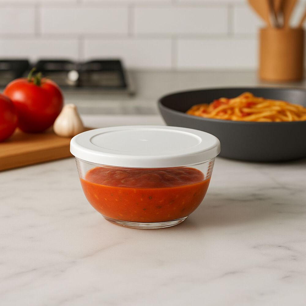 Set 24 Bowls Tazon Recipiente Redondo De Vidrio Con Tapa image number 1.0