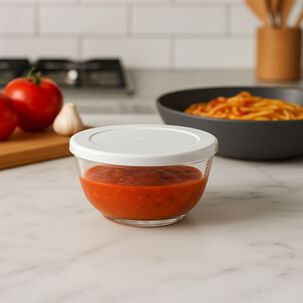 Set 24 Bowls Tazon Recipiente Redondo De Vidrio Con Tapa