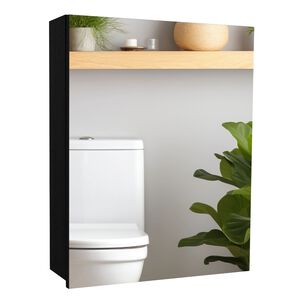 Mueble Botiquin De Baño 50.5x40x12.2 Cm Negro