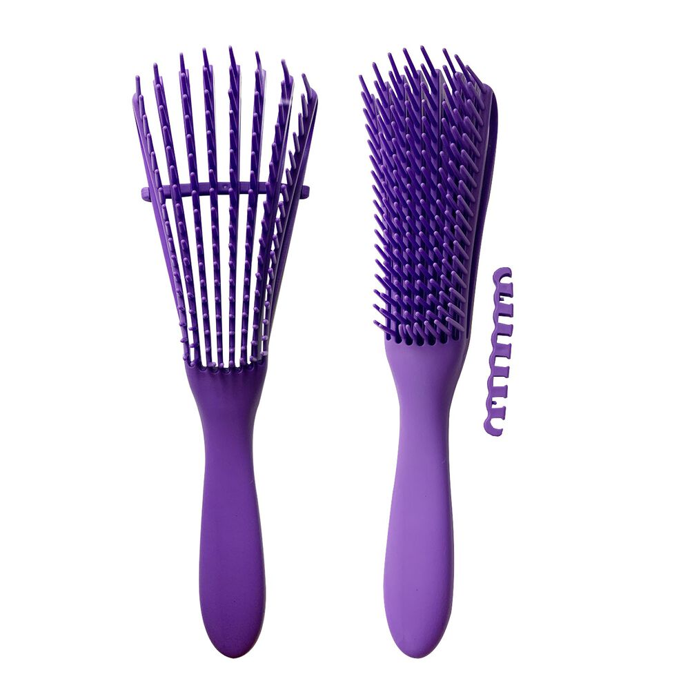 Mini Cepillo Flexible Desenredante Y Definidor De Rizos Violeta image number 3.0