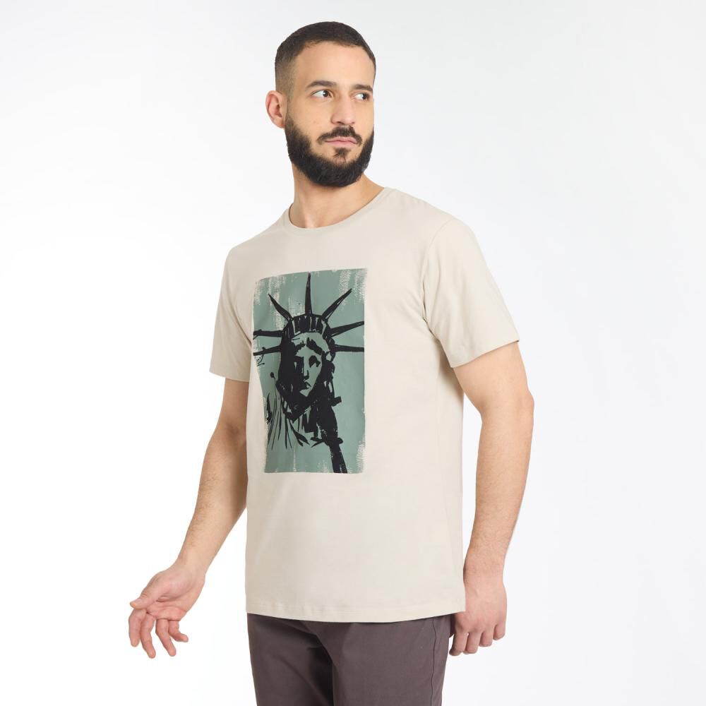 Polera Estampada Manga Corta Cuello Redondo Hombre Az Black image number 2.0