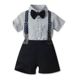 Conjunto De Vestir Con Corbat&iacute;n Y Pantal&oacute;n Corto 3 A 6 A&ntilde;os