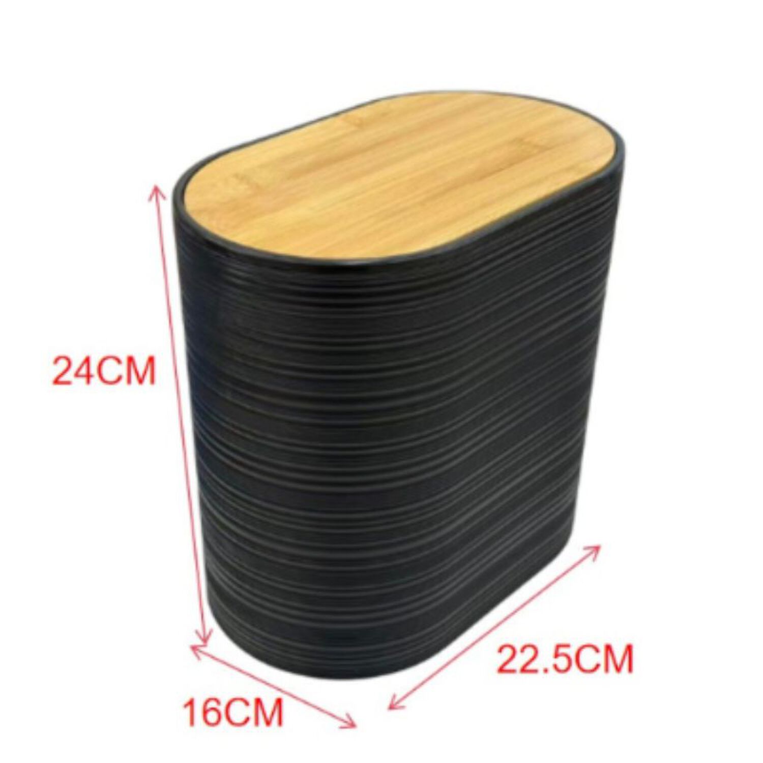Cesto De Basura Oval Negro 24x22.5 Cm image number 2.0