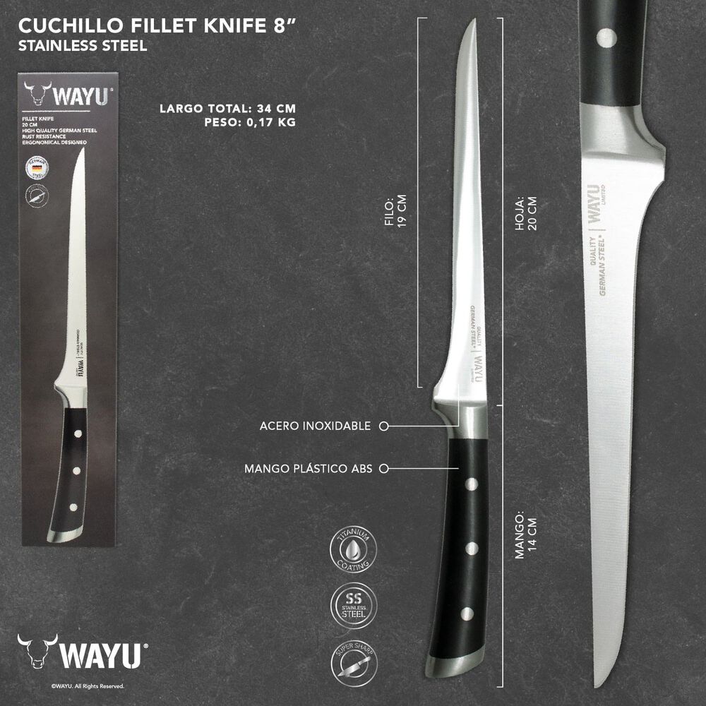 Cuchillo Filetero Wayu 20 Cm/wayu Fillet Knife 8 Pulgadas image number 0.0