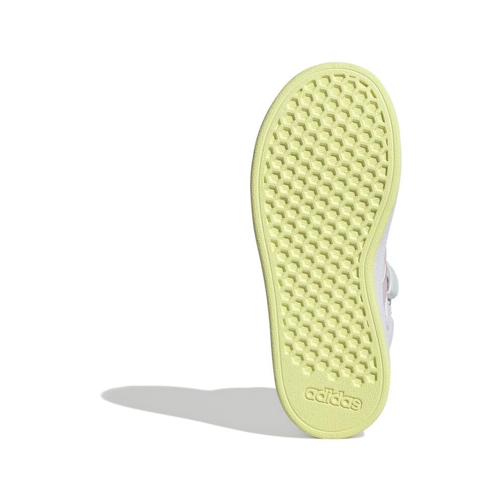 Zapatilla Infantil Niña Adidas Grand Court Mid Blanco/rosado image number 5.0