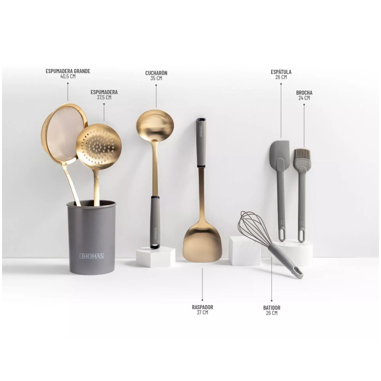 Set Utensilios De Cocina 8pcs Acero Inox Th-mut08d Thomas image number 3.0
