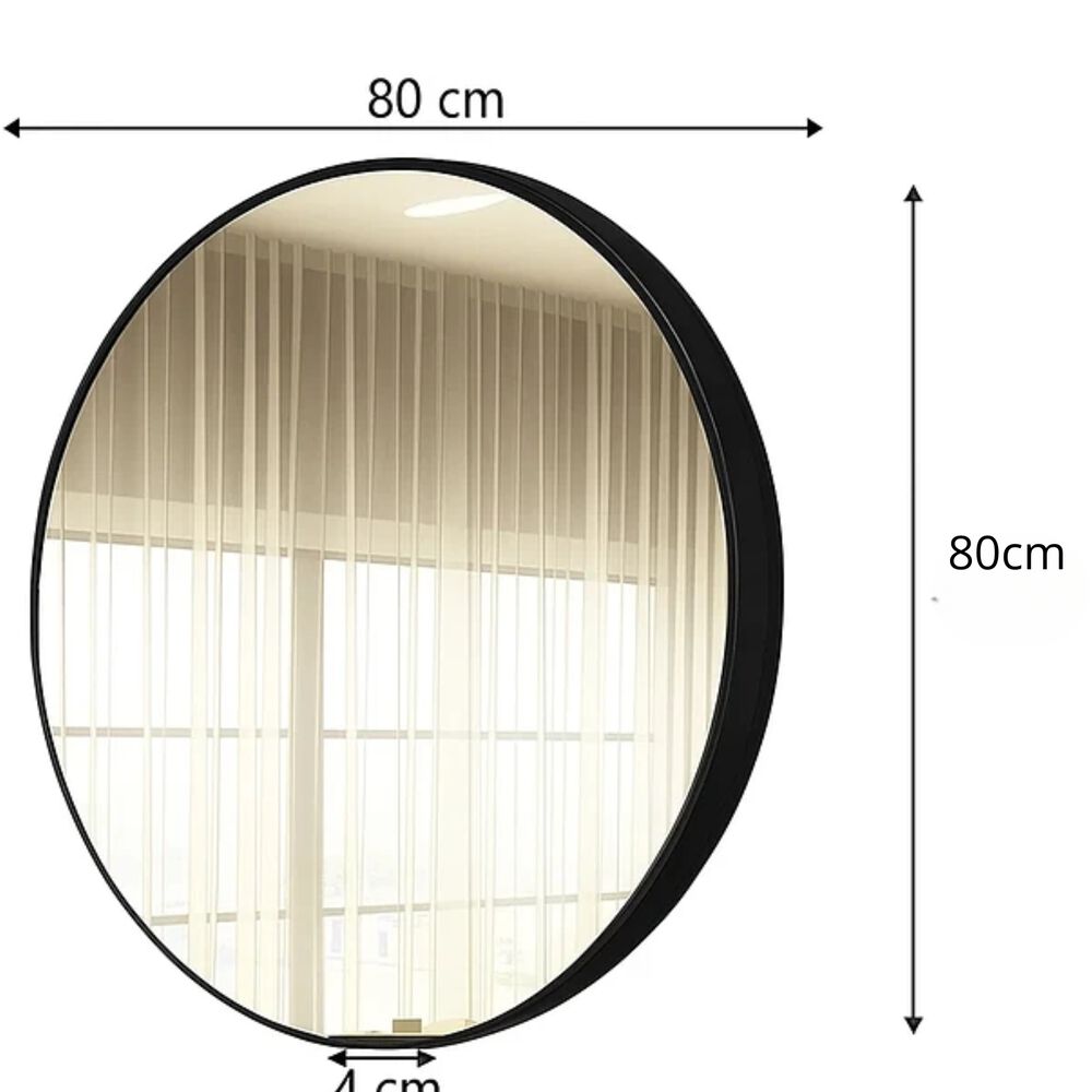 Espejo Circular De Pared Elegante Redondo 80cm De Diametro image number 3.0