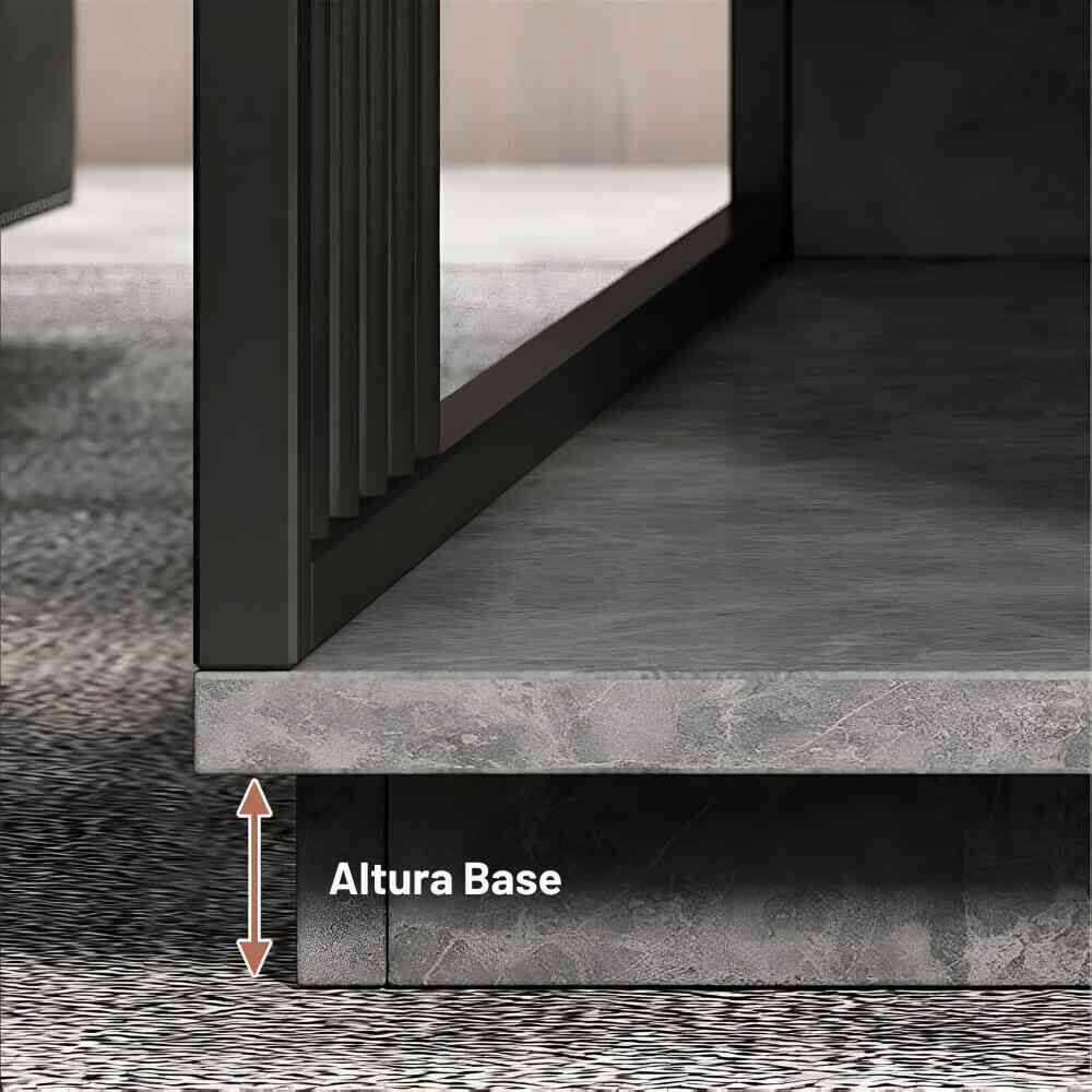 Mesa De Centro Para Living Con 2 Niveles 100x50x40 Gris image number 7.0