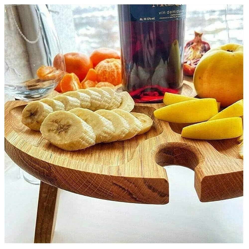 Tabla Redonda Plegable De Madera Mesa Port&aacute;til Picnic Picoteo image number 5.0