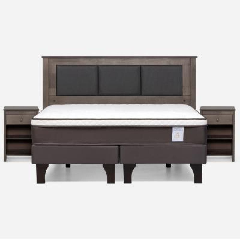 Cama Europea Rosen New Style 4 Plus / King / Base Dividida  + Set Maderas Rachel Gris image number 8.0