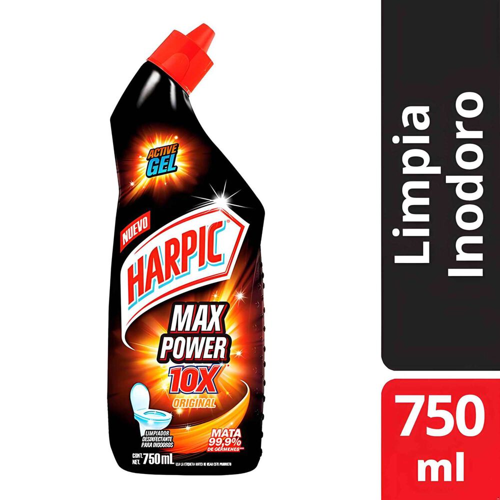 Gel Limpiador Desinfectante Para Inodoros Max Power Original 750ml - Harpic image number 0.0