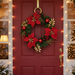 Adorno De Navidad Casaideal Corona Roja Adorno De Navidad Casaideal Corona Roja