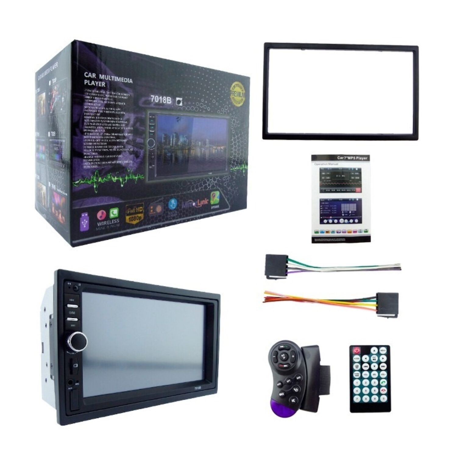 Radio Para Auto Con Pantalla 7 Pulg Touch Con Bisel Y Mando Al Volante image number 2.0