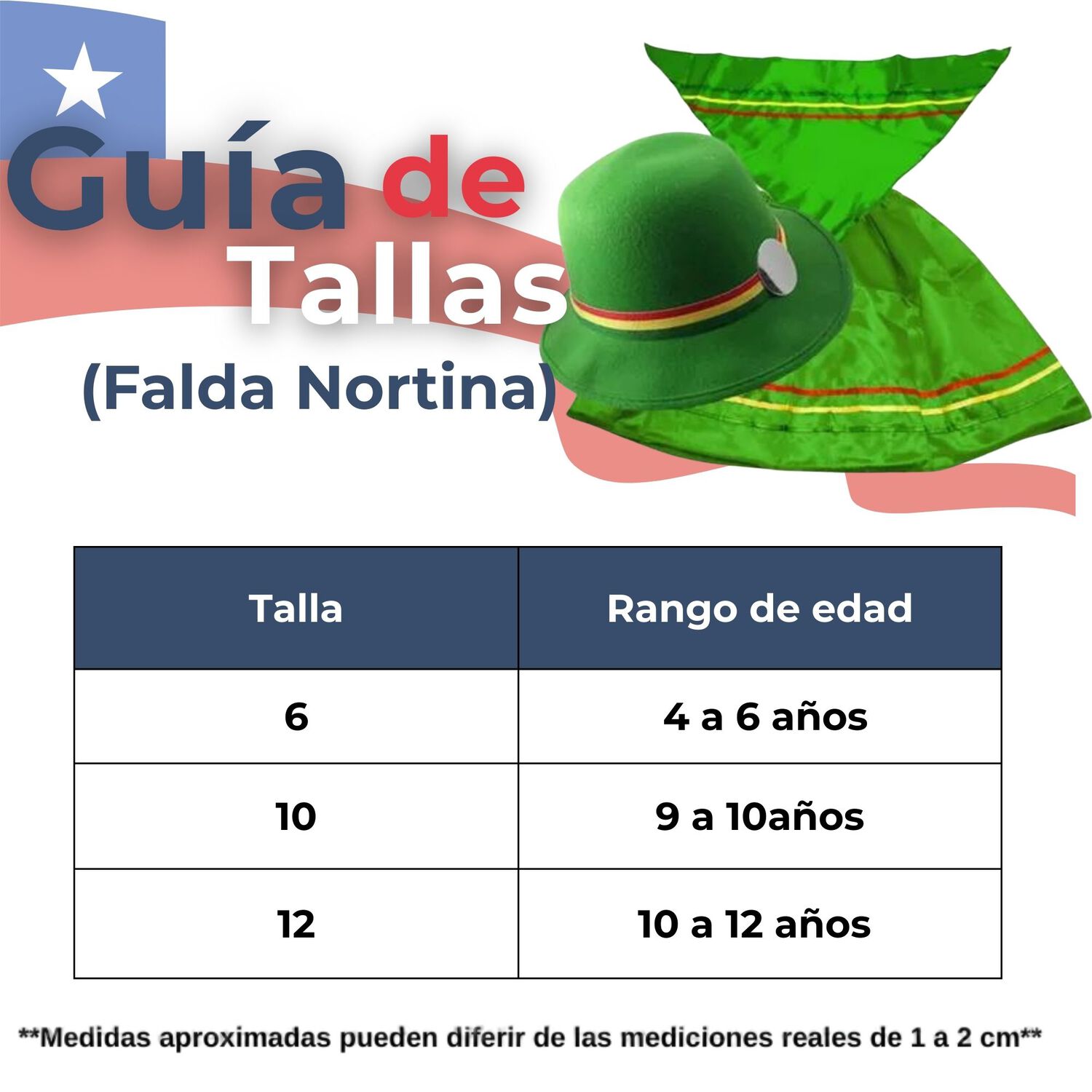 Traje Nortino Con Polera Fiestas Patrias Baile Nortino Verde image number 2.0