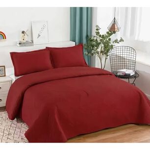 Cubrecama Quilt De Verano 2 Plazas Lisos Rojo