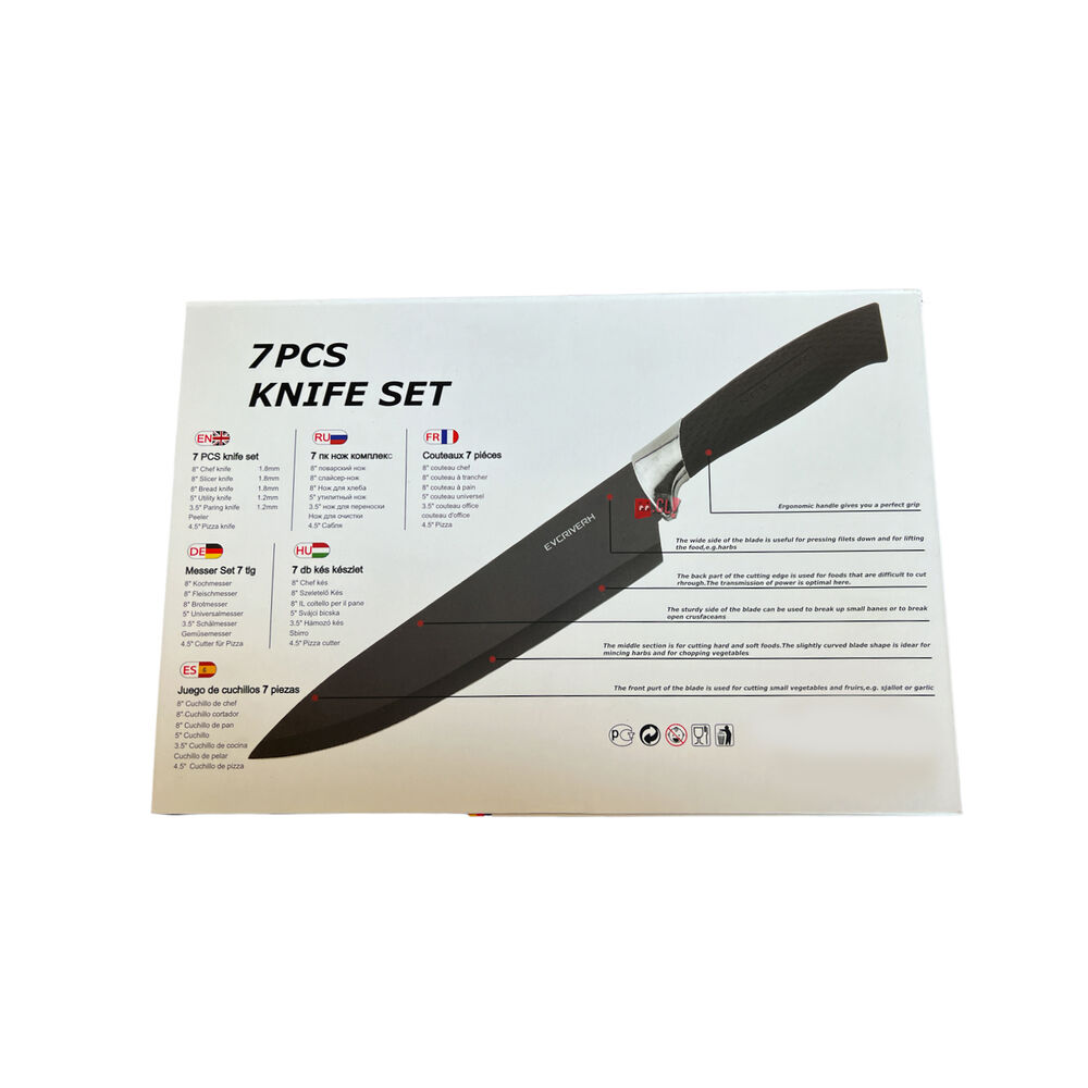 Set 7 Cuchillos Cocina Antiadherentes Y Antibacterianos - Ps image number 3.0