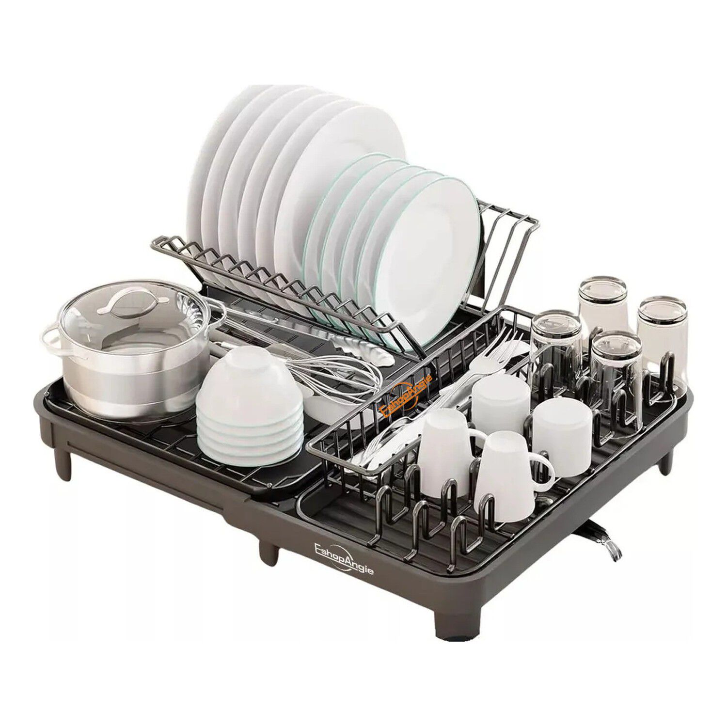 Escurridor Plegable De Platos Expansible Para Cocina Negra image number 0.0