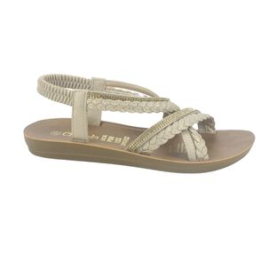 Sandalia Chalada Mujer Quanta-15 Dorado Plano