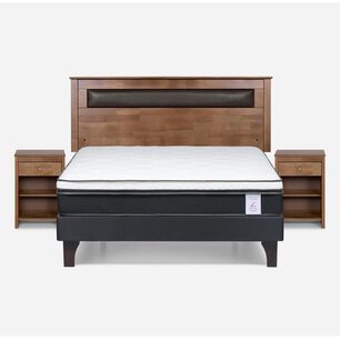Cama Europea Rosen New Style 6 / 2 Plazas / Base Normal + Set De Maderas