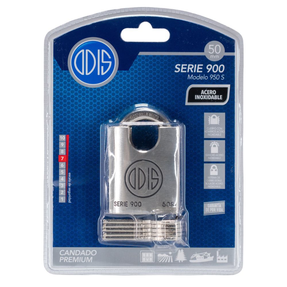 Candado Odis 950 50mm Hombros - Acero Inoxidable image number 7.0