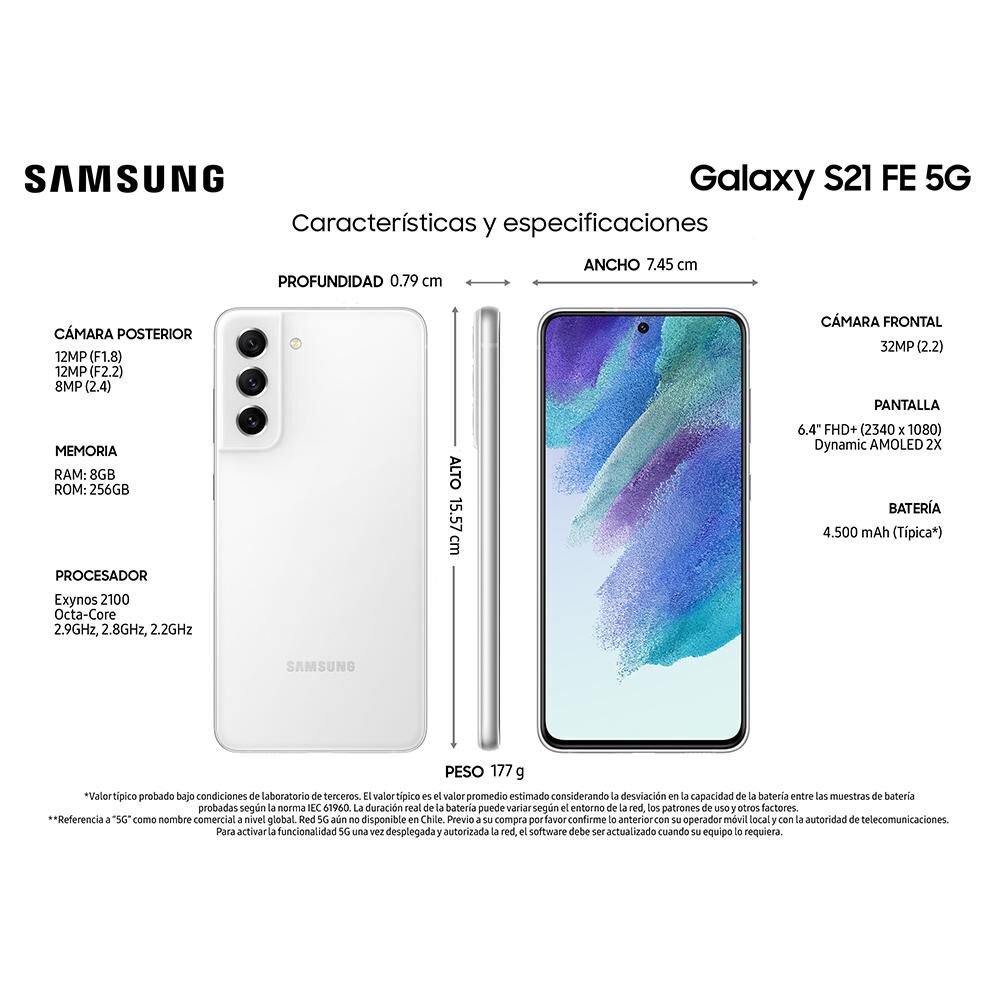 Smartphone Samsung Galaxy S21 Fe White / 256 Gb / Liberado image number 2.0