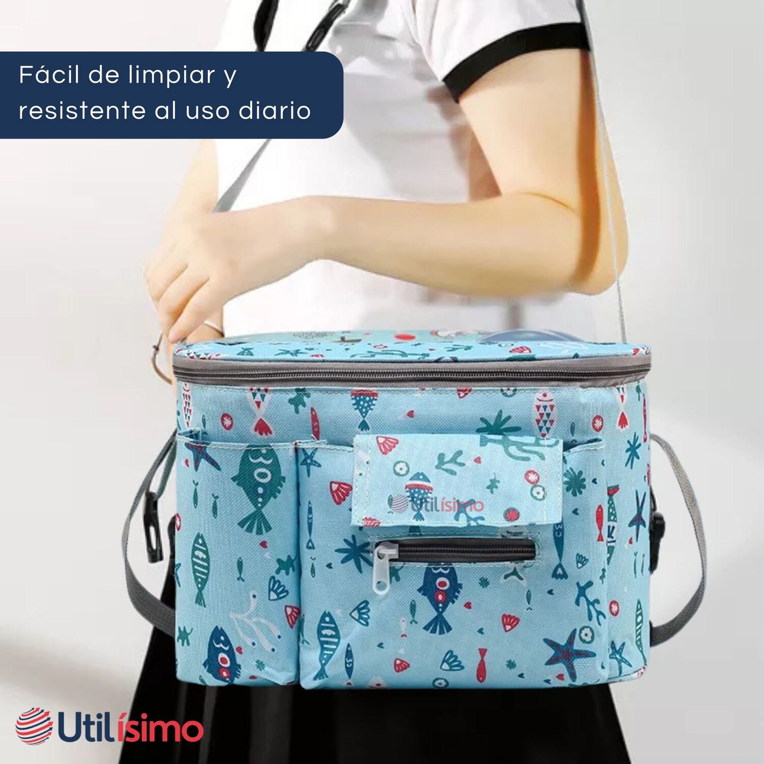 Bolso Maternal Mochila Para Coche Pa&ntilde;alera Beb&eacute; Azul Estrella image number 1.0
