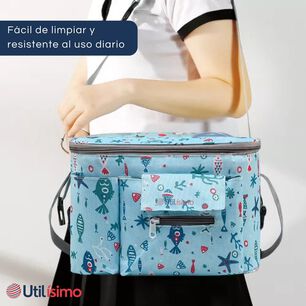 Bolso Maternal Mochila Para Coche Pa&ntilde;alera Beb&eacute; Azul Estrella
