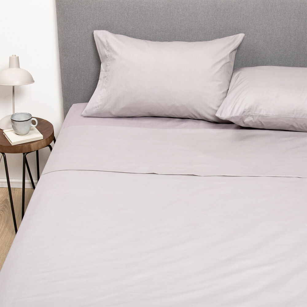 Pack 2 Sabanas Unicolor Arthome Gris + Beige King 144 Hilos image number 4.0