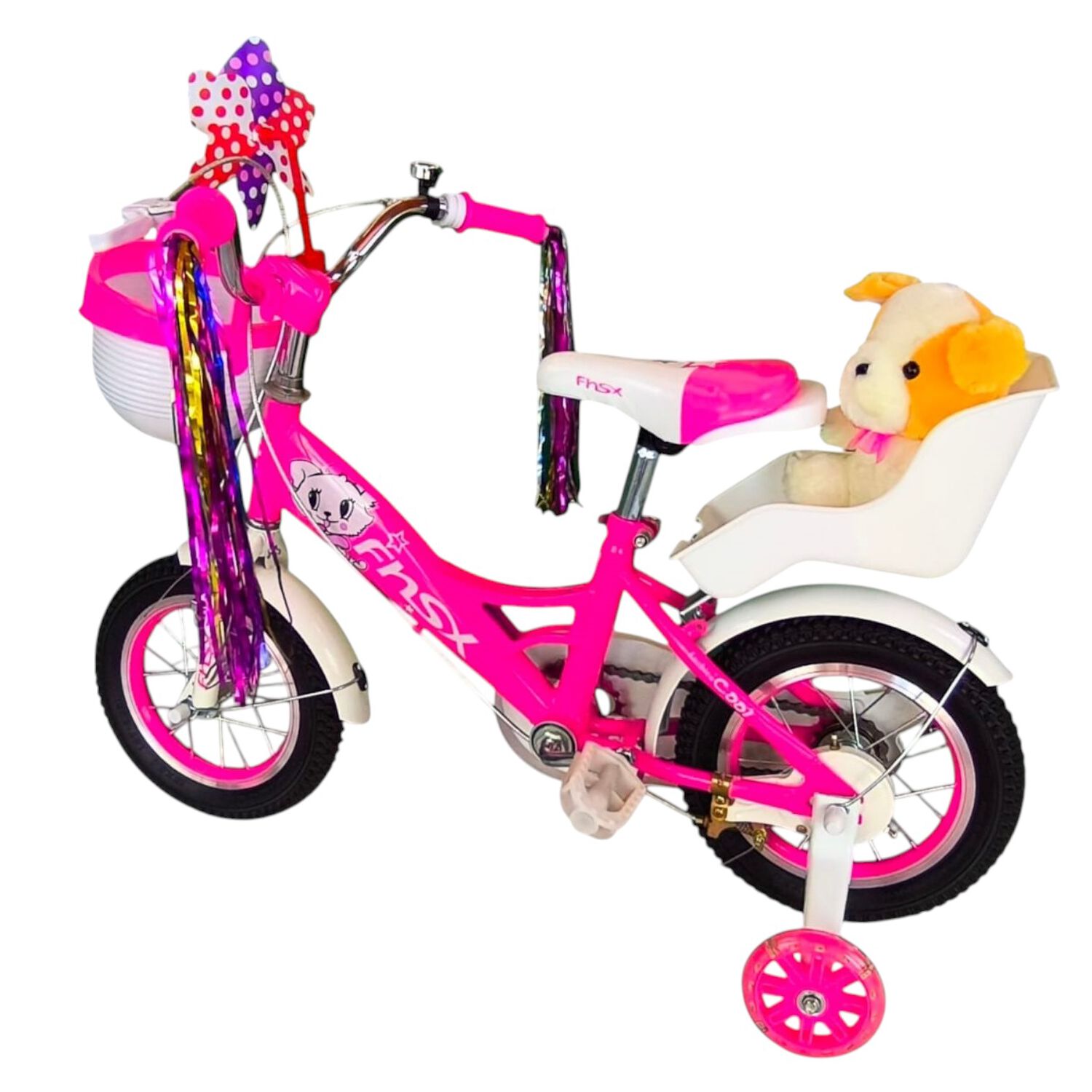 Bicicleta Aro 12 Infantil Con Peluchero Rosada Fnsx image number 5.0