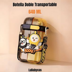 Botella De Agua Doble Ni&ntilde;os Infantil 640ml Rosada Lubabycas