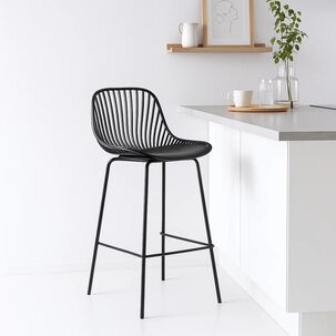 Pack De 2 Taburetes Piso Bar Tropea Alto - Negro
