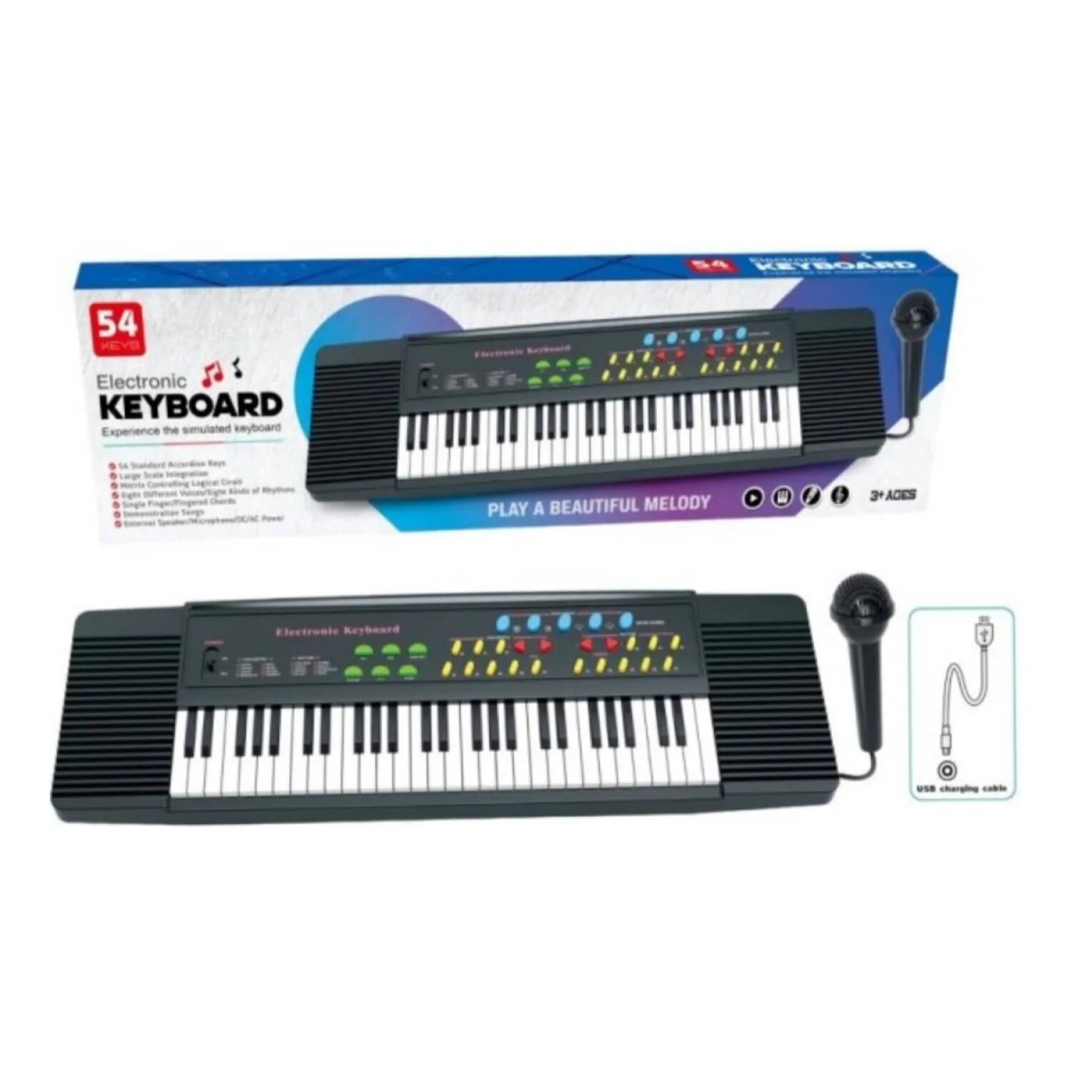 Juguete Piano Teclado Musical Con 54 Teclas Sonidos Mic image number 1.0