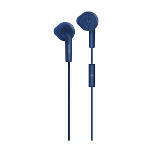 Aud&iacute;fonos Eb-mic Est&eacute;reo De Bot&oacute;n Con Mic Azul - Maxell