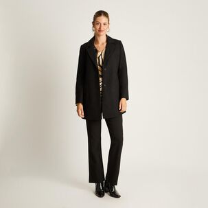 Abrigo Largo Cuello Solapa Mujer Lorenzo Di Pontti