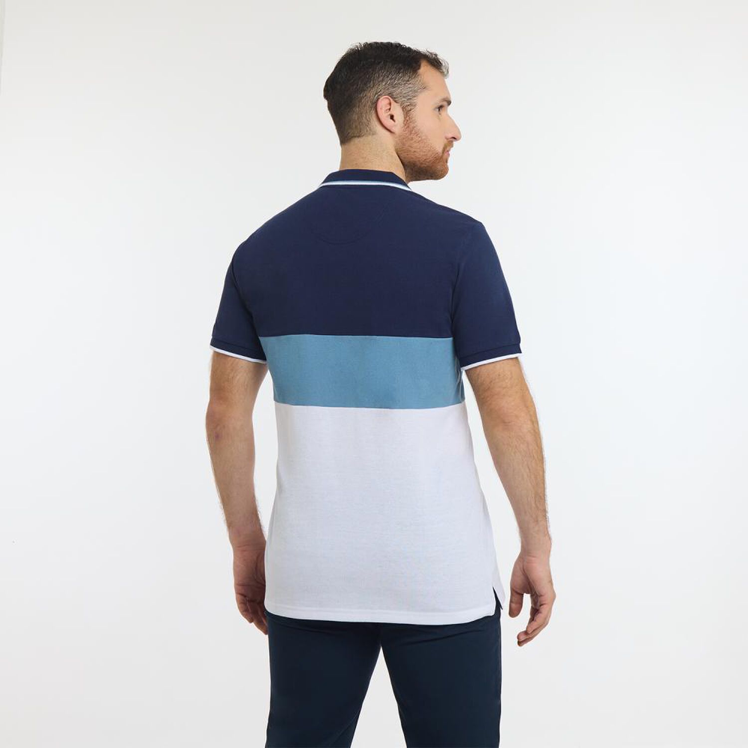 Polera Bloque Color Regular Manga Corta Cuello Piqu&eacute; Hombre Herald image number 3.0