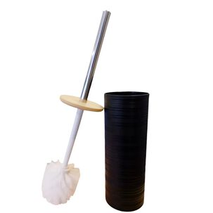Cepillo De Ba&ntilde;o Con Tapa De Bamboo 41x92 Cm Negro