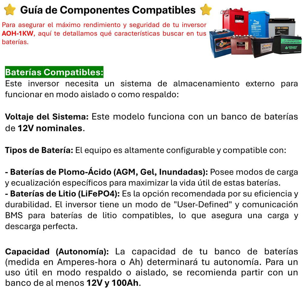 Inversor Solar 1000w 12v Potencia M&aacute;xima 2000w image number 6.0