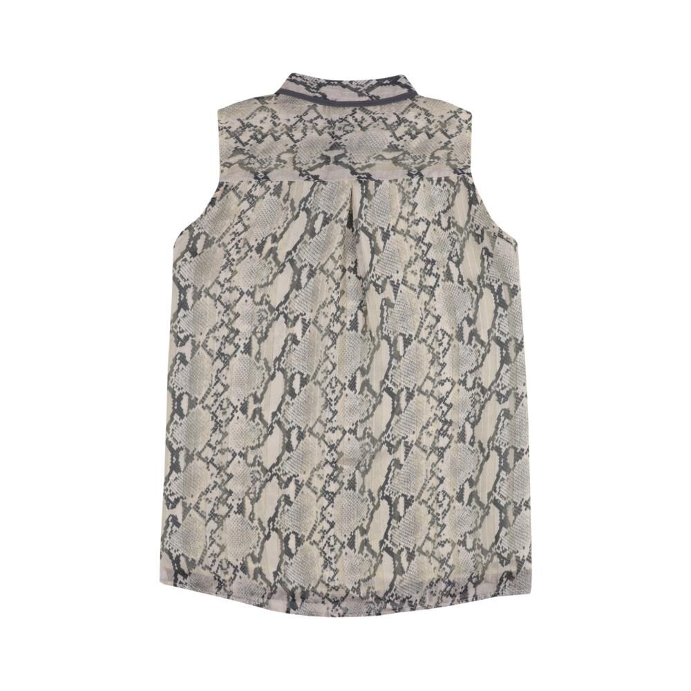 Blusa Animal Print Sin Mangas Cuello Mao Mujer Kimera image number 1.0