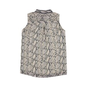 Blusa Animal Print Sin Mangas Cuello Mao Mujer Kimera