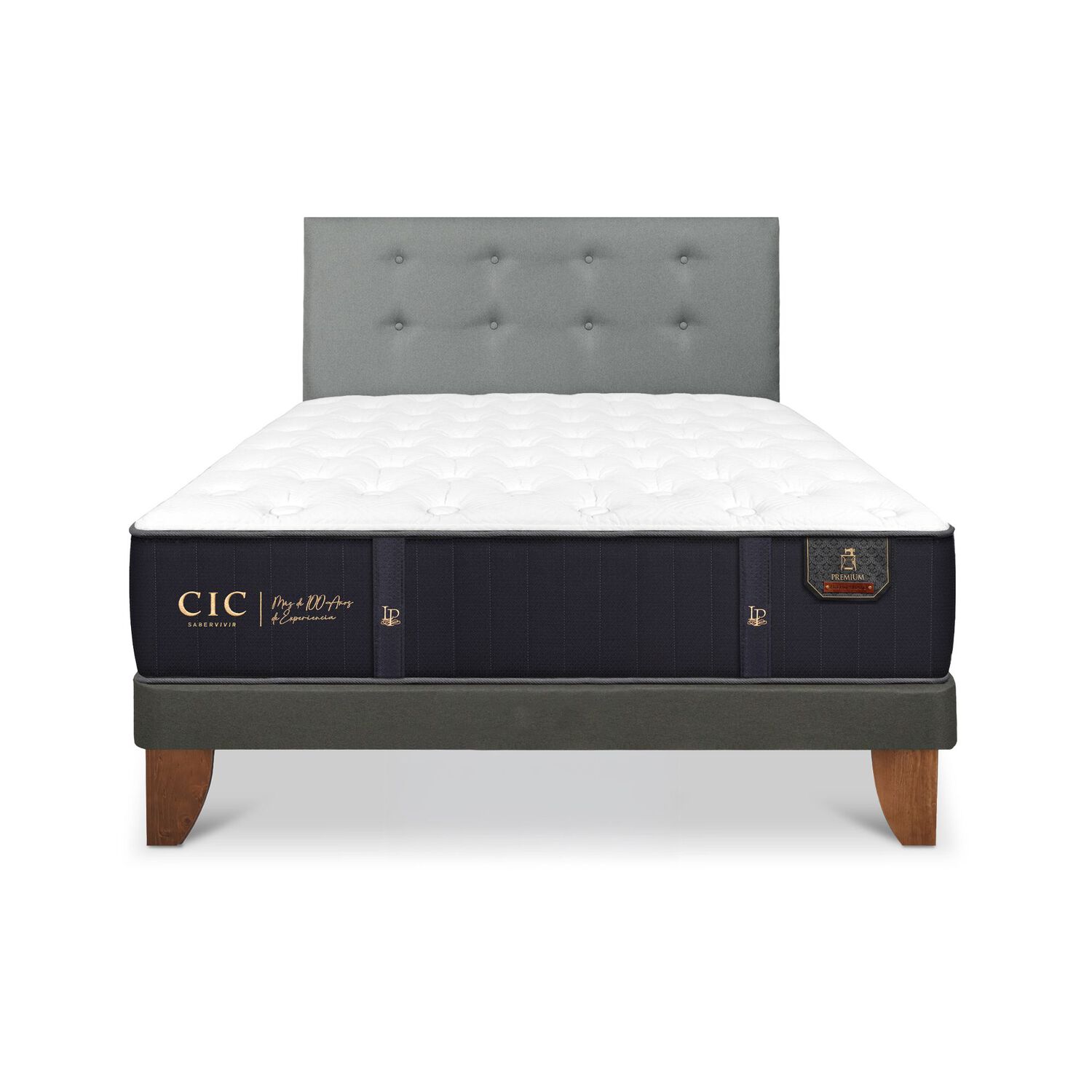 Cama Europea Cic Premium / Full / Base Normal + Respaldo image number 0.0