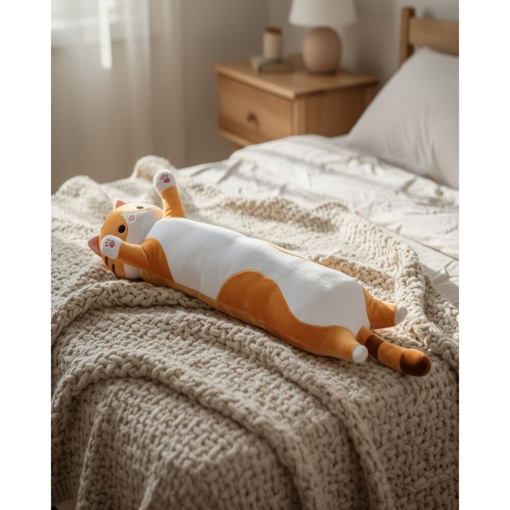 Peluche Almohada Gatito Largo Gato Kawai Grande image number 3.0