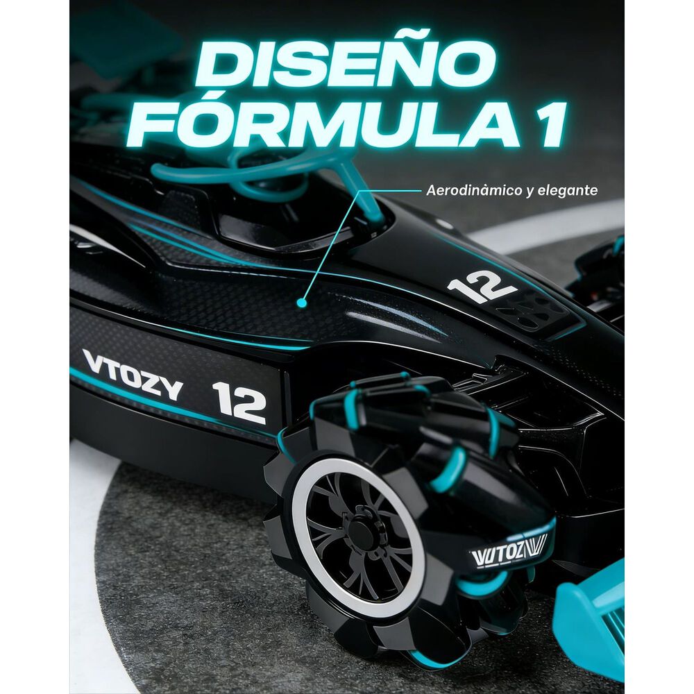 Auto F&oacute;rmula 1 Grande Control Remoto Giro 360 Humo Premium image number 14.0