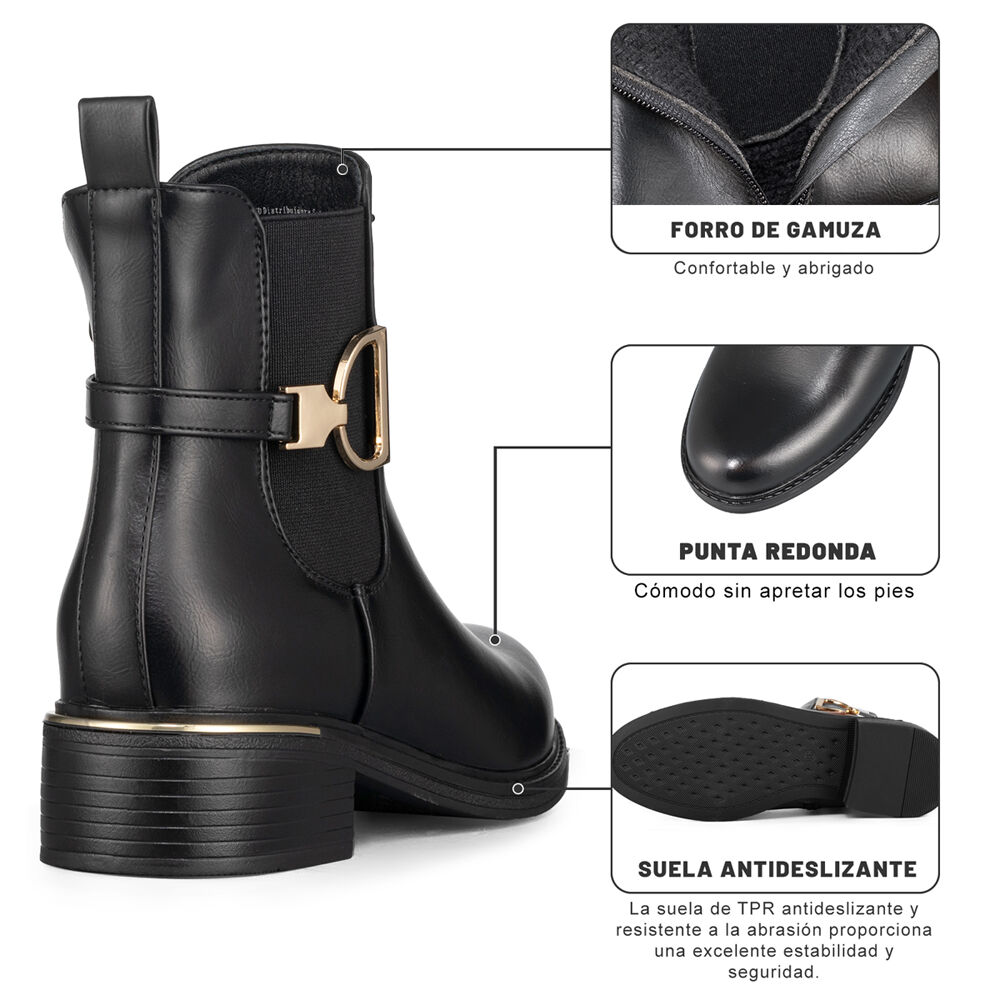 Botin Casual Mujer Eco Cuero Vintage Elegante Weide Qbm18 image number 8.0