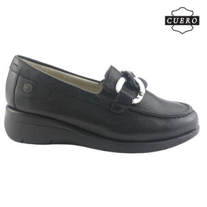 Mocasin De Cuero Chalada Mujer Cala-4 Negro Casual