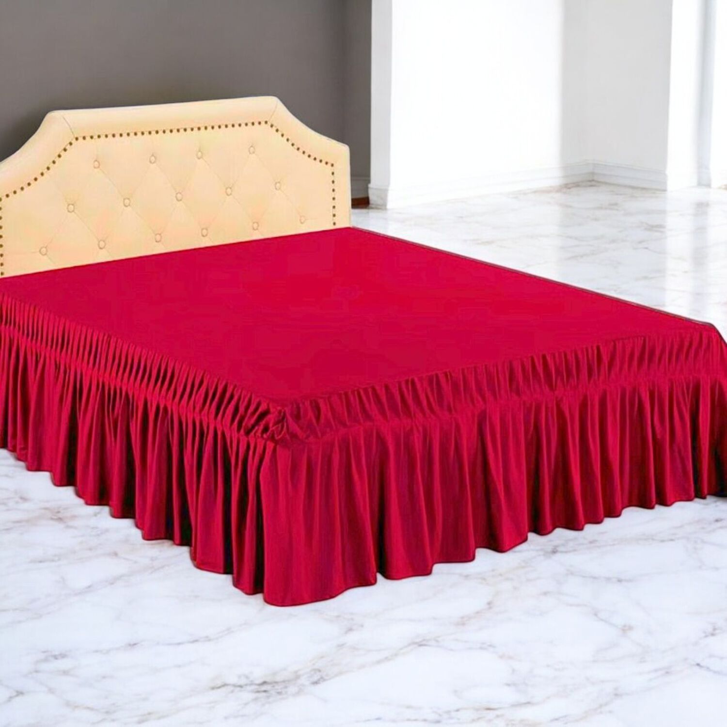 Faldon Para Cama De 1.5 Plazas Color Rojo image number 1.0