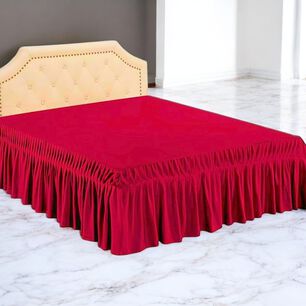Faldon Para Cama De 1.5 Plazas Color Rojo