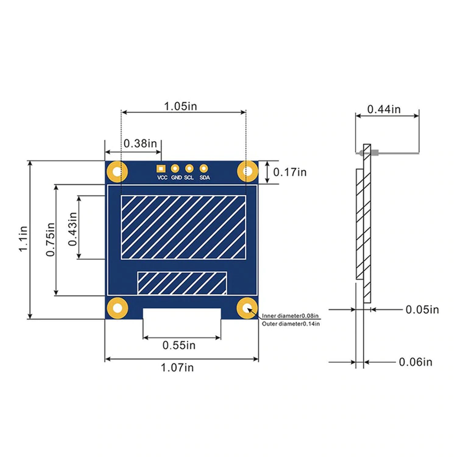 Display Oled De 128 X 64 Pixeles Controlable Por I2c image number 2.0
