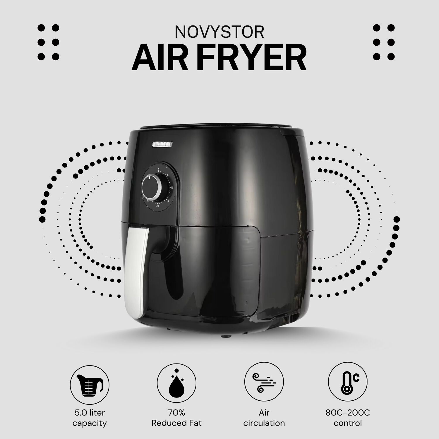 Freidora De Aire Libre Aceite 5.0 L Air Fryer Papas Fritas image number 1.0