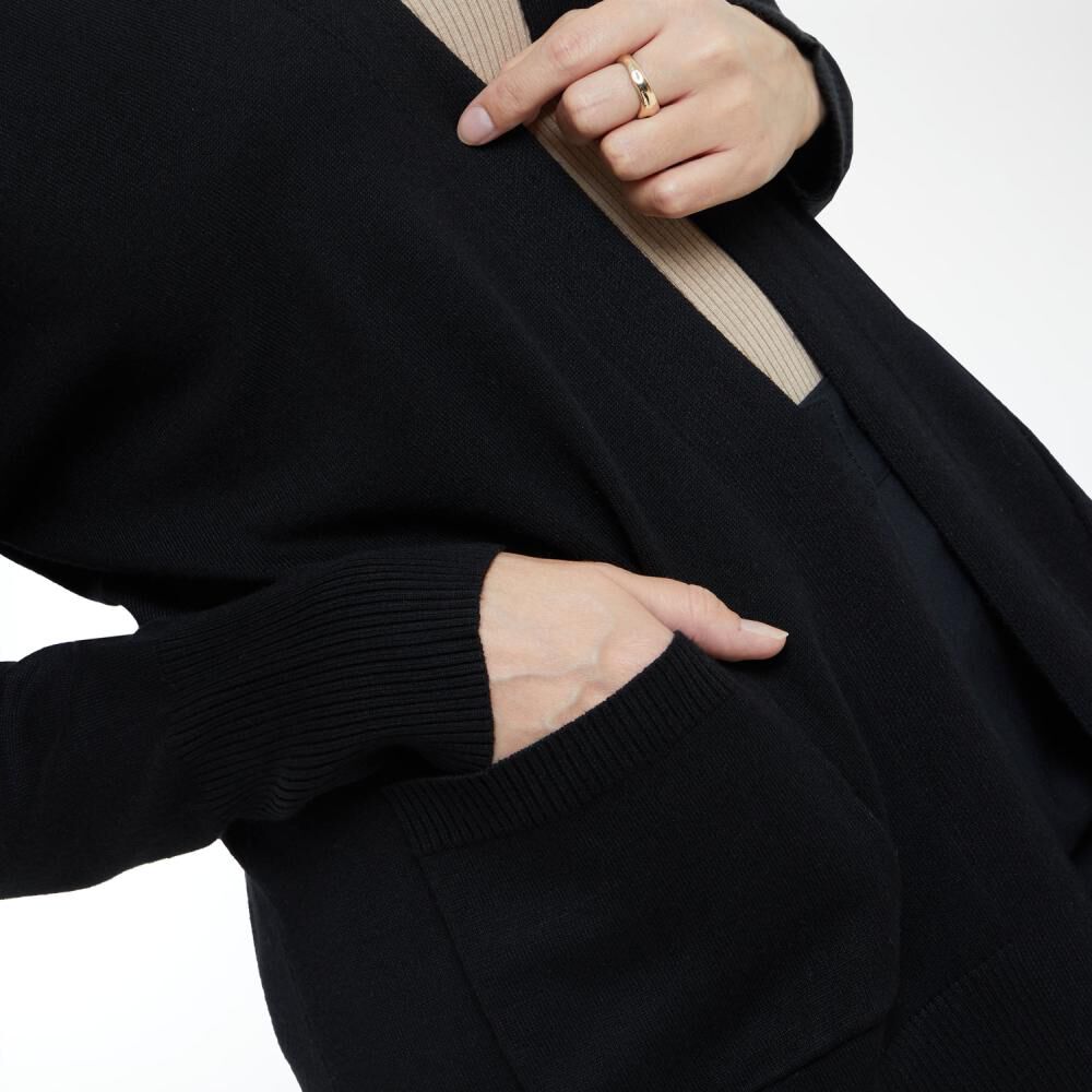 Tapado Liso Con Bolsillos Cuello Solapa Mujer Lesage image number 4.0